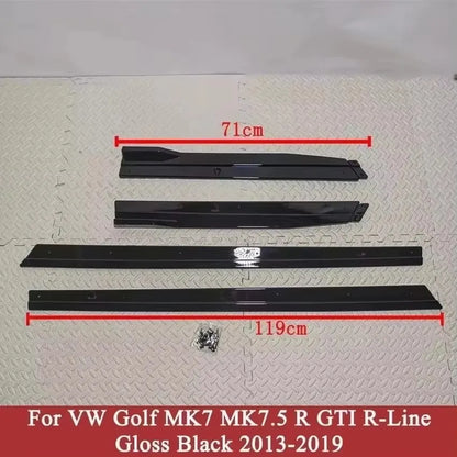 4pcs VW Golf 7 MK7 Side Skirt Splitters 1.90m Lip Spoilers for R GTI R-Line 2013-2019 Bumper Upgrade