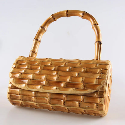 Nilerun Women's Handmade Bamboo Evening Bag - Unique Rattan Straw Purse for Chic Night Out
