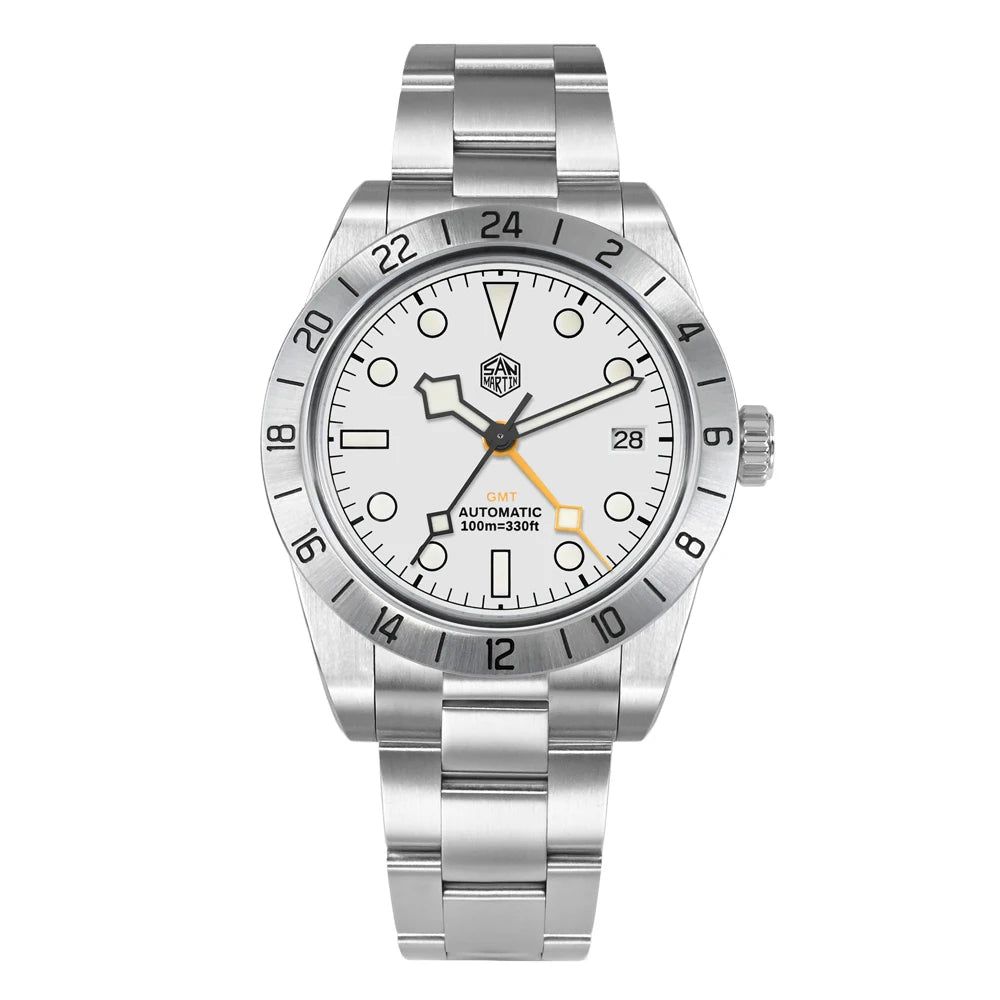 San Martin 39mm NH34 BB GMT Automatic Sport Watch for Men - Sapphire, Luminous, 100m Waterproof Relogio SN0054