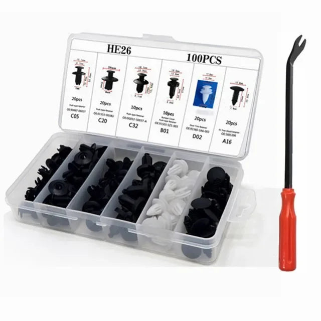 Car Fastener Clip Kit - 800pcs Auto Body Rivets for Fender, Bumper, Door Trim Panel Repair
