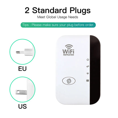 FENVI 300Mbps WiFi Repeater & Extender for Seamless Streaming & Gaming - 802.11N WiFi Booster