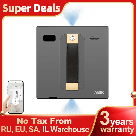 Robot Window Vacuum Cleaner for Smart Homes - ABIR WD8, Dual Ultrasonic Spray, APP & Remote Control, Auto Glass Mop