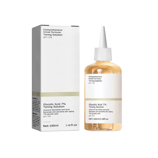 Glycolic Acid 7% Toning Solution - 100ml Acne Treatment & Skin Moisturizer for Radiant, Rejuvenated Skin