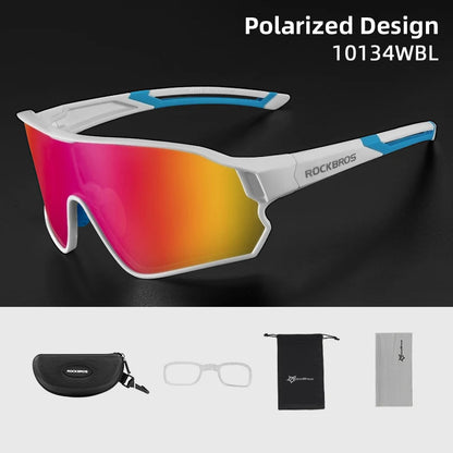 ROCKBROS UV400 Polarized Sports Sunglasses for Cycling, Hiking, Golf & Outdoor Activities