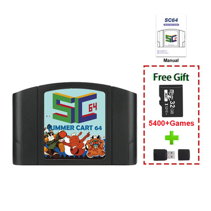 5400-in-1 N64 Game Cartridge with 32GB TF Card - No Region Restrictions for Nintendo 64 Retro Gaming