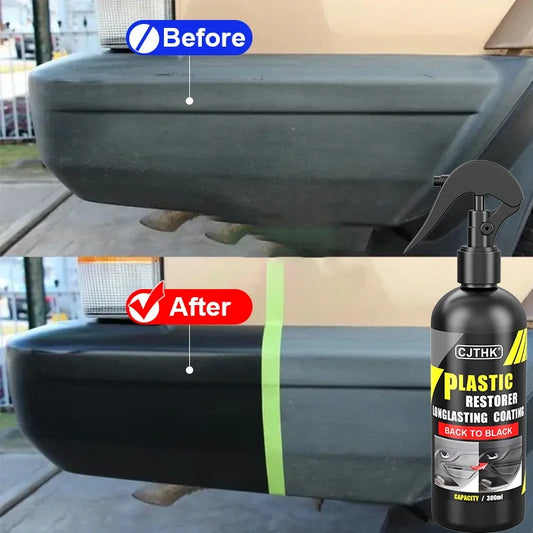 Car Plastic Restorer for Auto Enthusiasts - Back to Black Gloss Renovator & Longlasting Coat for Plastic & Leather