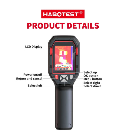 HABOTEST HT821A Handheld Thermal Imaging Camera for Professionals -20℃ to 550℃, Waterproof, Dustproof, Anti-Drop