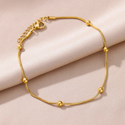 Gold Imitation Pearl Chain Anklet for Women - Summer Beach Leg Bracelet Accessory