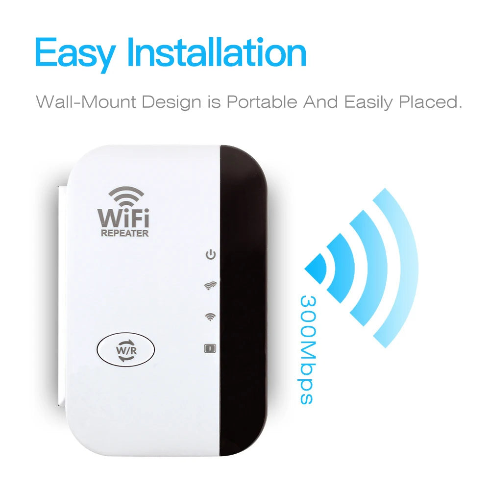 FENVI 300Mbps WiFi Repeater & Extender for Seamless Streaming & Gaming - 802.11N WiFi Booster