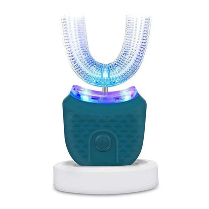 Wireless Charging Ultrasonic Toothbrush for Adults - U-Shaped Silicone Waterproof Sonic Vibration Technology