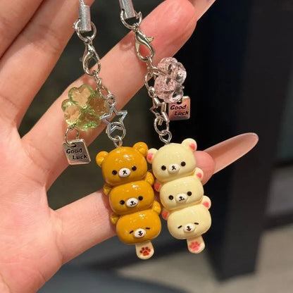 Cute Bear Keychain Charm for Kawaii Lovers - Ideal Accessory for Keys, Schoolbags, iPhone 17 Pro Max, AirPods, and Y2K Style