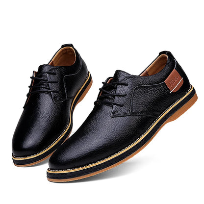 Men's Genuine Leather Brogue Oxfords - Italian Luxury Dress Shoes, Lace-Up Moccasins, Casual Plus Size 38-48
