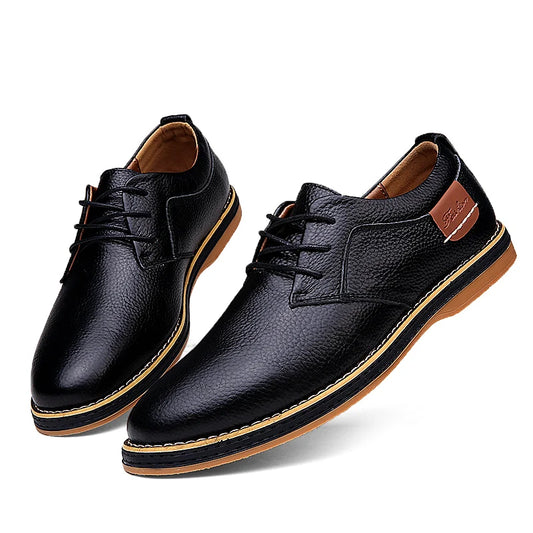 Men's Genuine Leather Brogue Oxfords - Italian Luxury Dress Shoes, Lace-Up Moccasins, Casual Plus Size 38-48
