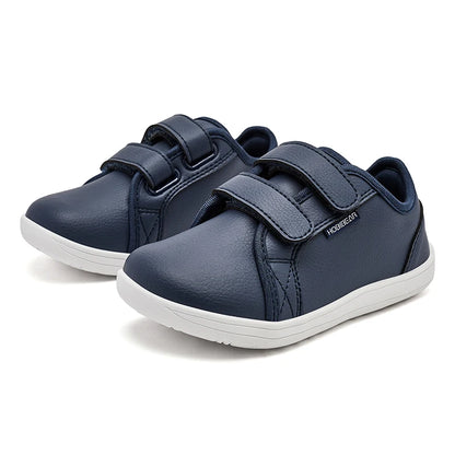 HOBIBEAR Kids Minimalist Barefoot Sneakers - Lightweight Hook Loop Wide Toe Shoes for Little and Big Kids