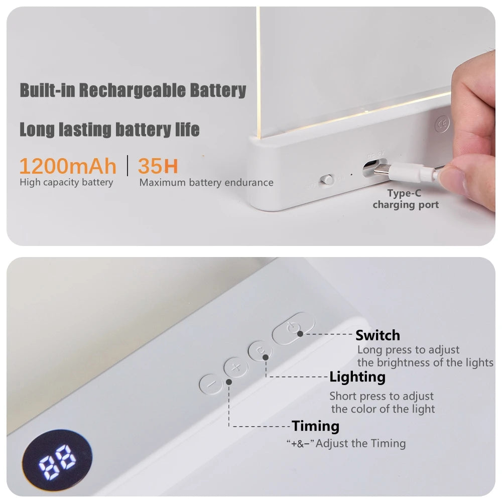 LED Reading Light for Students - Eye Protection, Night Vision, USB Charging Book Lamp for Indoor Use