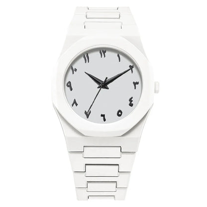 Stylish Men's Quartz Watch - Simple Black Design with Arabic Digits & Drip Oil Strap for Casual Wear