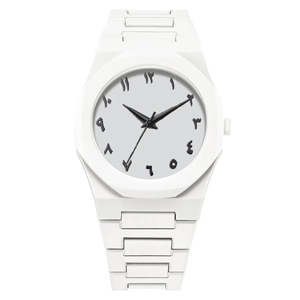 Stylish Men's Quartz Watch - Simple Black Design with Arabic Digits & Drip Oil Strap for Casual Wear