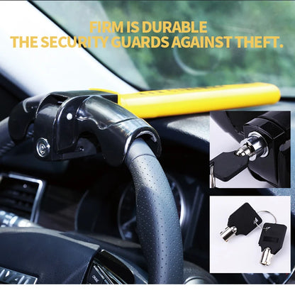 Car Steering Wheel Lock - Heavy Duty Stainless Anti-Theft Security for Cars and Vans