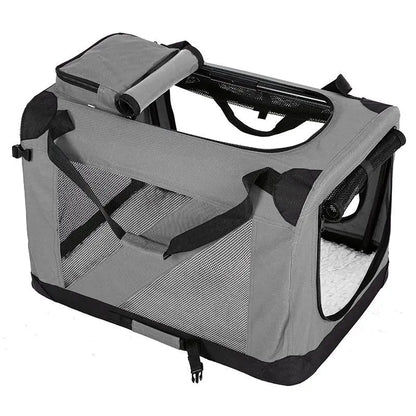 Dog Travel Carrier for Large & Medium Pets - Secure, Portable Folding Pet Cage for Cars - Ideal Dog & Cat Outings