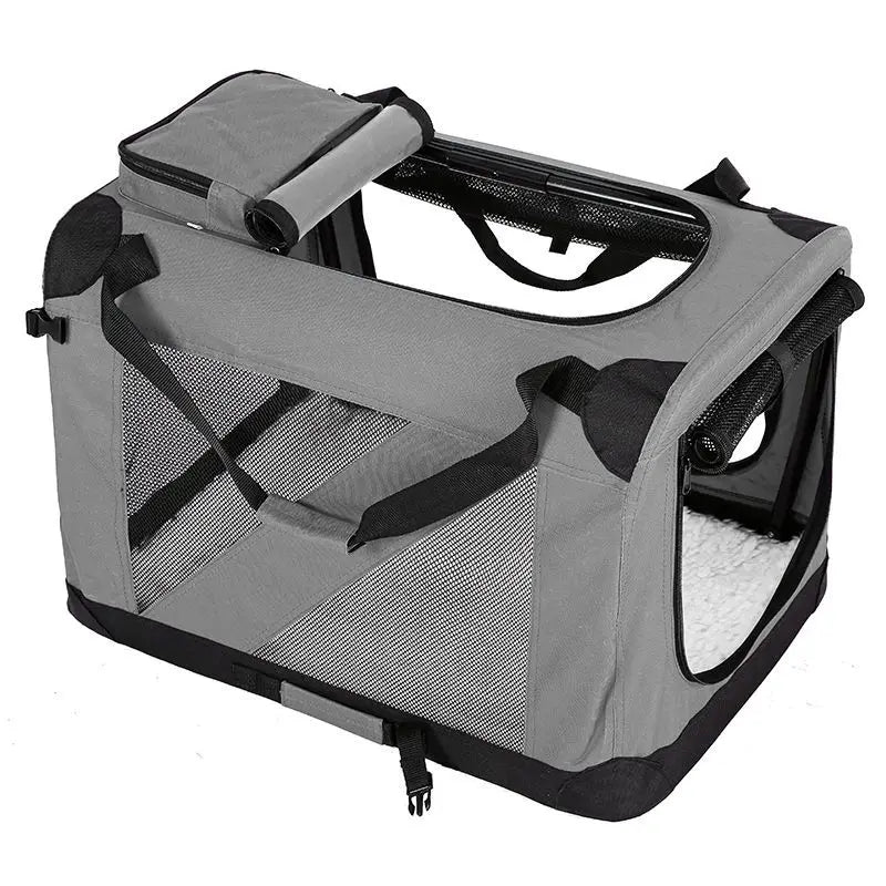 Dog Travel Carrier for Large & Medium Pets - Secure, Portable Folding Pet Cage for Cars - Ideal Dog & Cat Outings