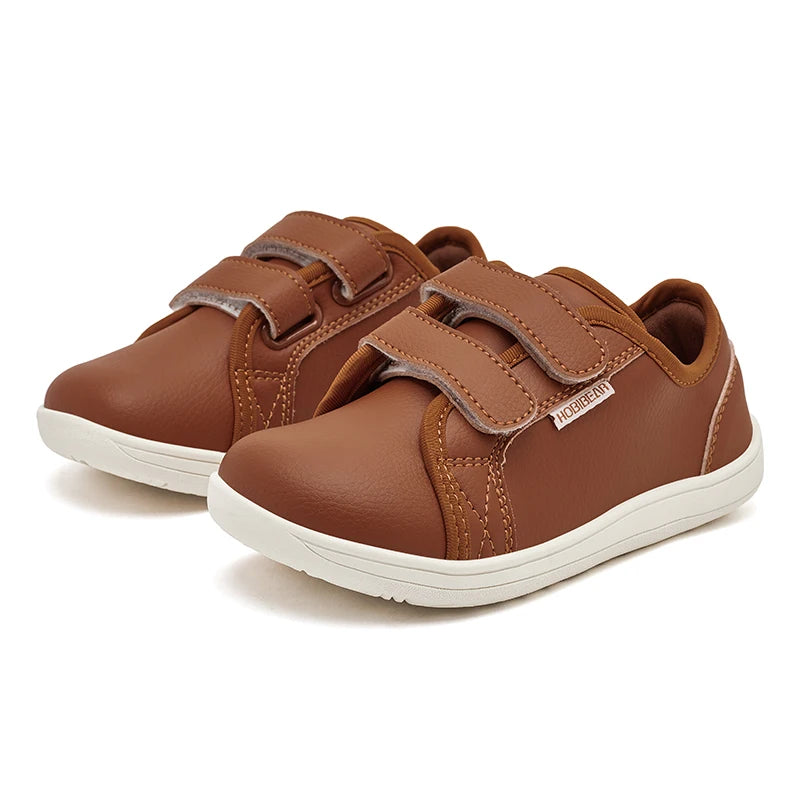 HOBIBEAR Kids Minimalist Barefoot Sneakers - Lightweight Hook Loop Wide Toe Shoes for Little and Big Kids