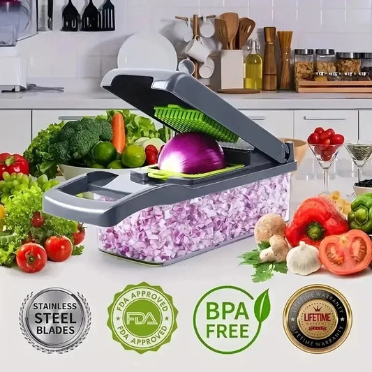 14-in-1 Multifunctional Vegetable Chopper & Slicer for Effortless Food Preparation in the Kitchen