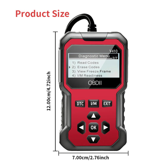 OBD2 Car Diagnostic Scanner for All OBD II Vehicles Since 1996 - Engine Fault Code Reader & Code Diagnosis Tool