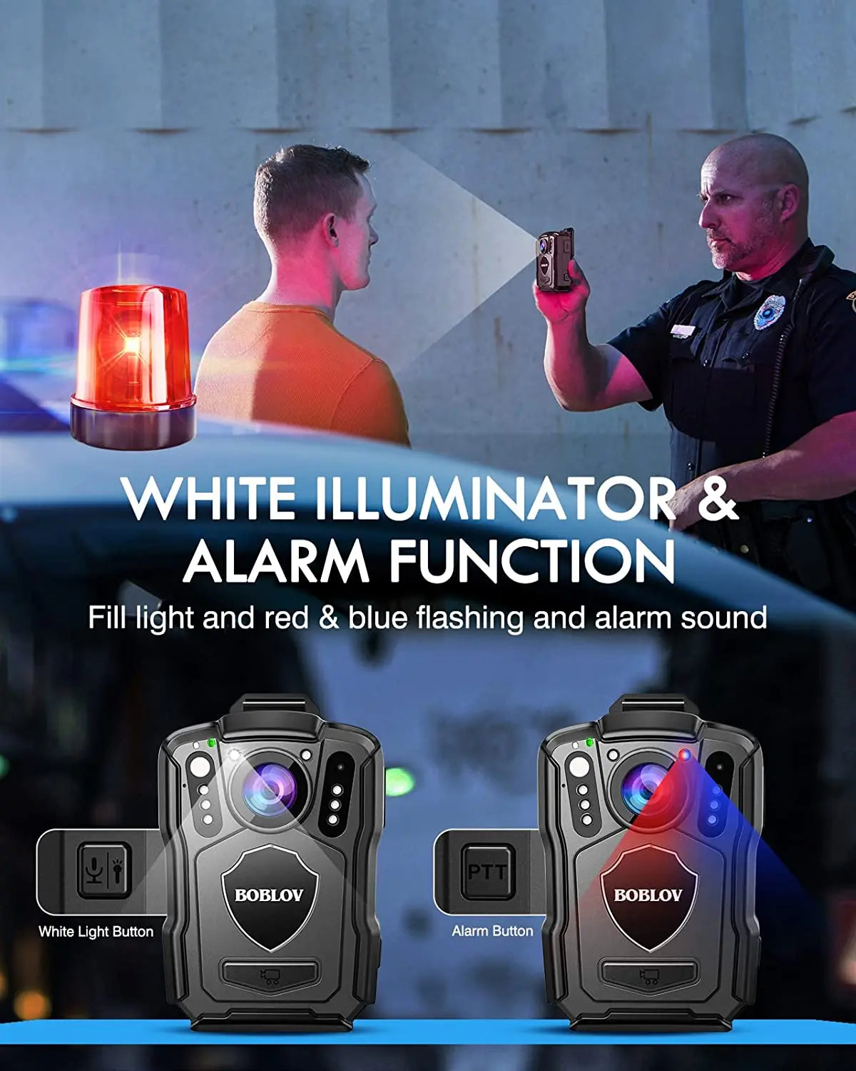BOBLOV M5 Police Body Camera with GPS, 1440P Video, Night Vision, 128GB Storage, IP67 Waterproof, 4200mAh Battery