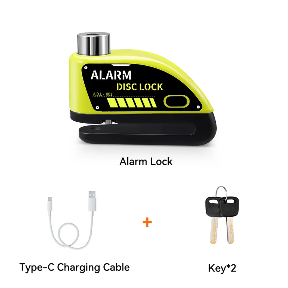 Extractme Motorcycle Alarm Disc Brake Lock - 120dB Anti-Theft Security for Bikes, Scooters & Motorcycles