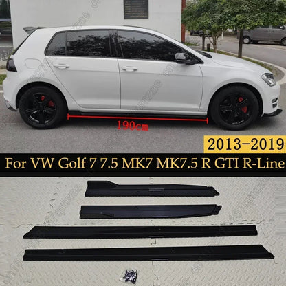 4pcs VW Golf 7 MK7 Side Skirt Splitters 1.90m Lip Spoilers for R GTI R-Line 2013-2019 Bumper Upgrade