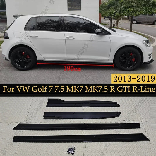 4pcs VW Golf 7 MK7 Side Skirt Splitters 1.90m Lip Spoilers for R GTI R-Line 2013-2019 Bumper Upgrade