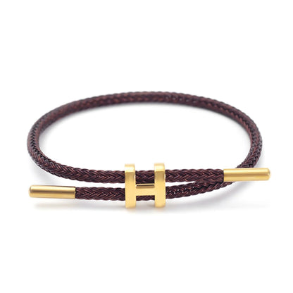 Luxury Waterproof Adjustable Wire Rope Bracelet for Couples - Stainless Steel Bangle Jewelry for Men & Women
