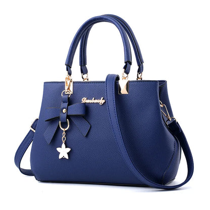 Yogodlns Elegant Messenger Bag for Women - Floral Pendant Office Tote & Crossbody Shoulder Handbag