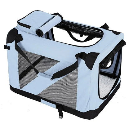 Dog Travel Carrier for Large & Medium Pets - Secure, Portable Folding Pet Cage for Cars - Ideal Dog & Cat Outings