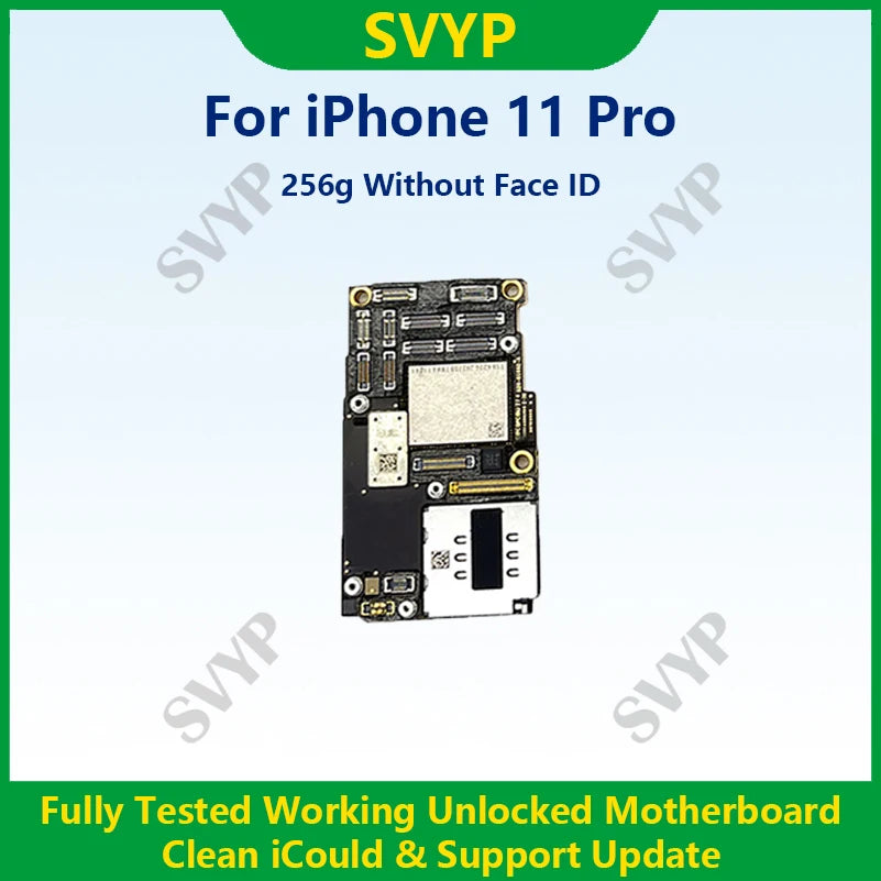 iPhone 11 Pro Motherboard - Cleaned, Face ID Unlocked, iCloud Tested, Compatible with iPhone 11 Pro - Fast Shipping