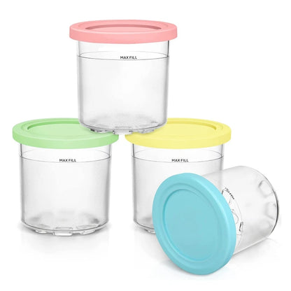 Ice Cream Pints for Ninja Creami NC301 NC300 NC299AMZ - Durable Containers with Lids for Homemade Treats