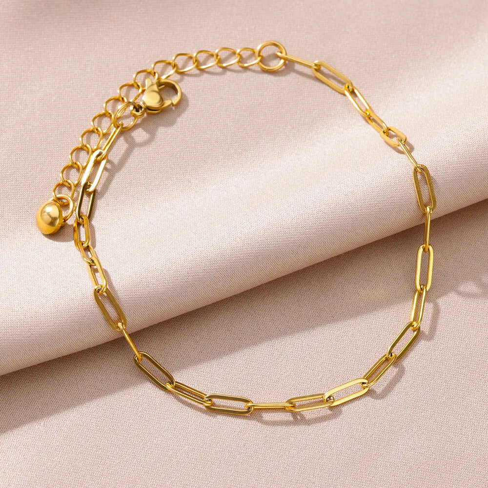 Gold Imitation Pearl Chain Anklet for Women - Summer Beach Leg Bracelet Accessory