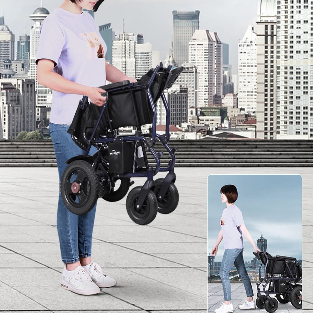 EcoMotion Folding Electric Wheelchair - 27KG, 500W Power, Economical Rehabilitation Therapy Supplies