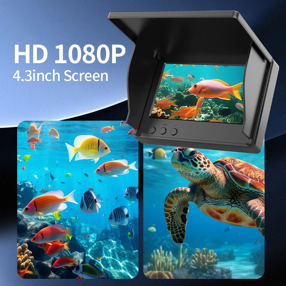 Portable 1080P Fish Depth Finder with 4.3" LCD Screen & Night Vision - Ideal for Anglers Seeking Underwater Insights