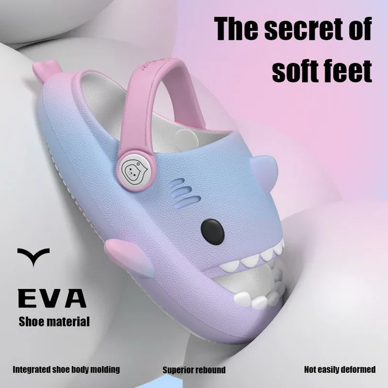 Kids Shark Slippers - Non-slip Cartoon Sandals for Boys & Girls - Comfortable Home & Beach Slides