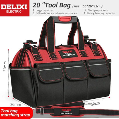 DELIXI Electric Tool Bag - Waterproof Storage for Electricians, Carpenters, Mechanics & Homeowners