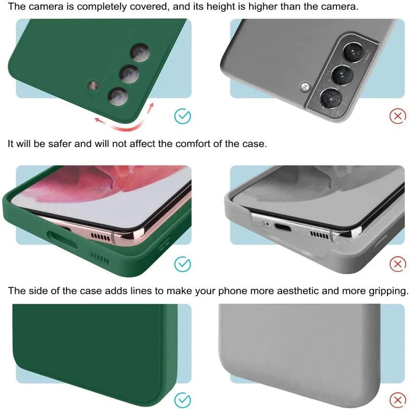 Luxury Liquid Silicone Case for Samsung Galaxy S25, S24, S20, S21, S22, S23, Note 20, A71, A52, A51, A41
