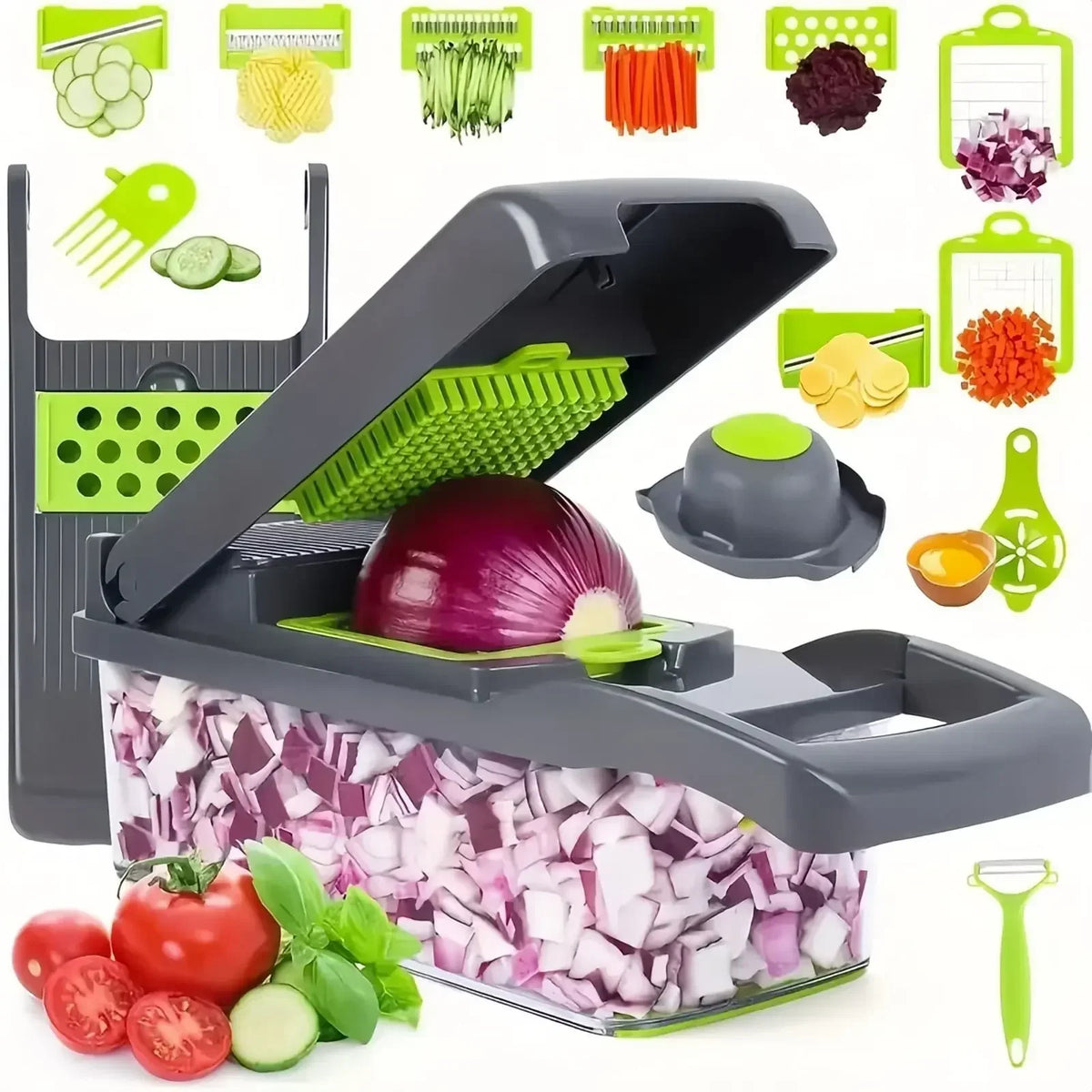 14-in-1 Multifunctional Vegetable Chopper & Slicer for Effortless Food Preparation in the Kitchen