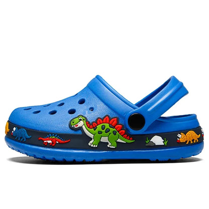 Children's Cartoon Excavator Print Clogs - Boys' Summer Slippers, Soft & Breathable Indoor Sports Footwear