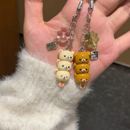 Cute Bear Keychain Charm for Kawaii Lovers - Ideal Accessory for Keys, Schoolbags, iPhone 17 Pro Max, AirPods, and Y2K Style