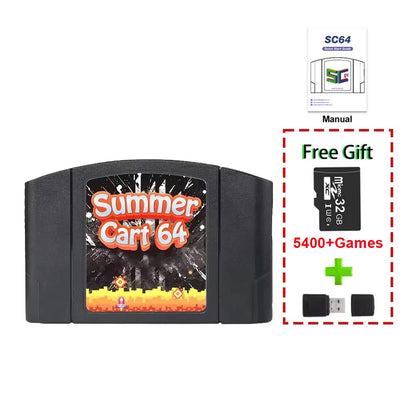 5400-in-1 N64 Game Cartridge with 32GB TF Card - No Region Restrictions for Nintendo 64 Retro Gaming