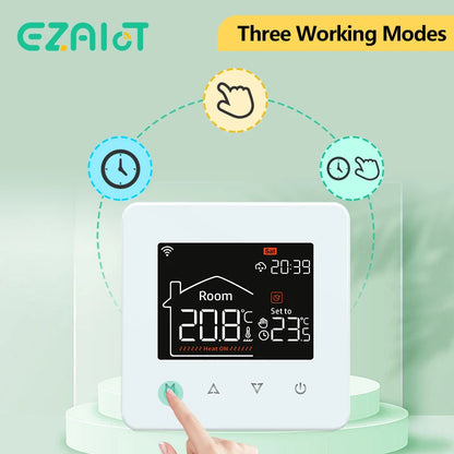 Tuya Smart Home WiFi Thermostat for Electric & Water Floor Heating Systems - Compatible with Google Home & Alexa