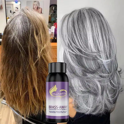 Color-Correcting Purple Shampoo for Blonde Hair - Non-Irritating Formula to Fix Yellow Tones and Cover Gray Hair