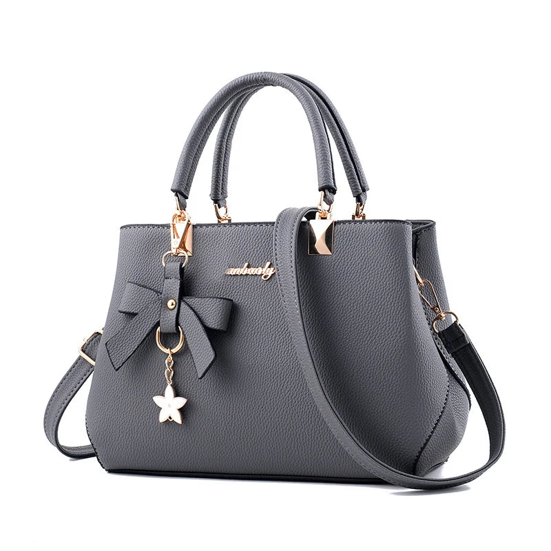 Yogodlns Elegant Messenger Bag for Women - Floral Pendant Office Tote & Crossbody Shoulder Handbag