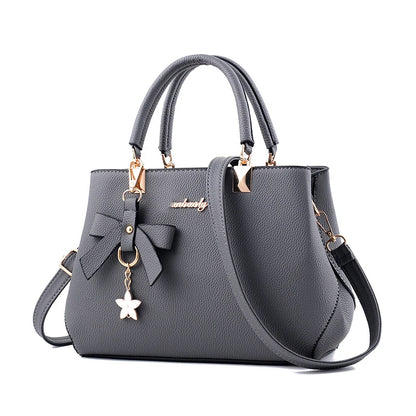 Yogodlns Elegant Messenger Bag for Women - Floral Pendant Office Tote & Crossbody Shoulder Handbag